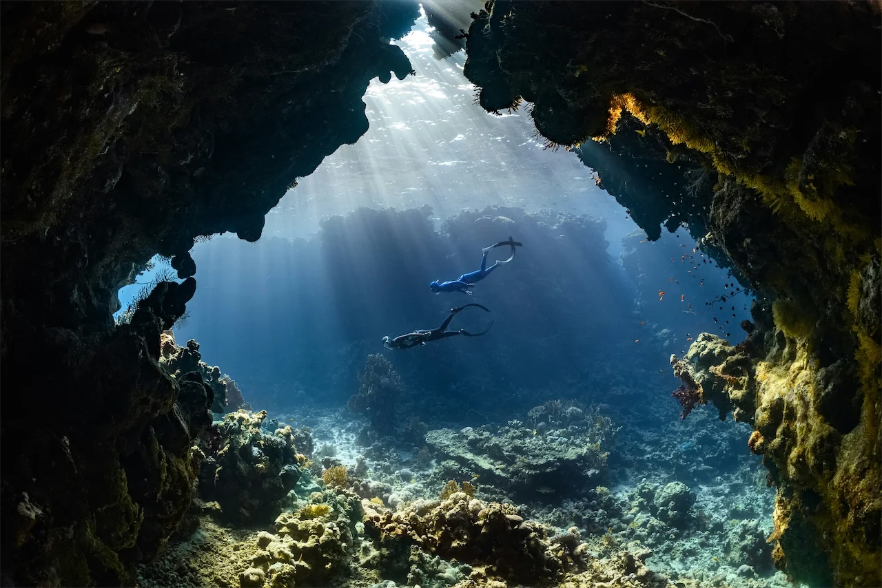 Discover the underwater world together — whether a local lake or a tropical reef, it feels like another planet.